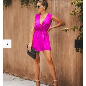Vici Passion for Fashion Magenta Romper, Large